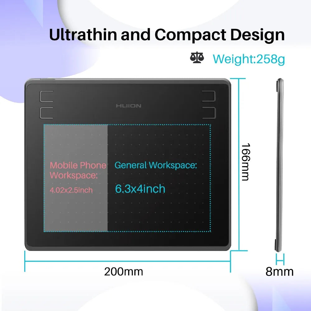 6x4 Inch Graphics Ultrathin Drawing Tablet