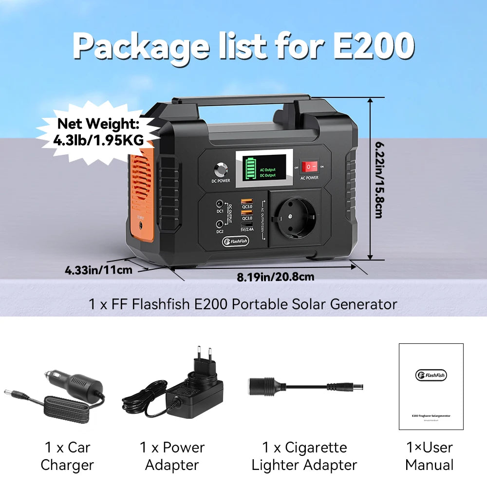 Portable Power Station 200W Solar Generator