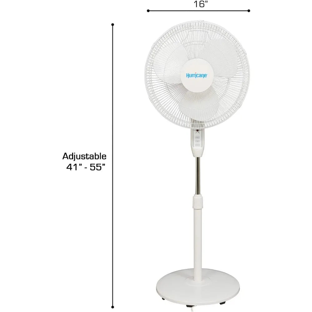 White Portable Supreme Oscillating Cooling Stand Fan