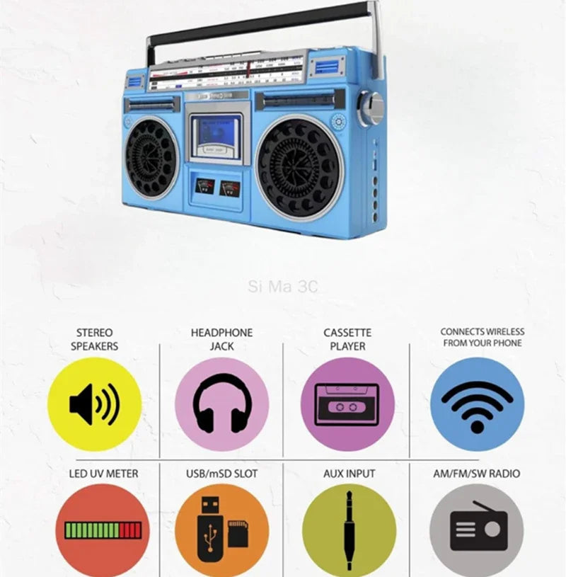 Classic Retro Cassette Stereo Recorder Player