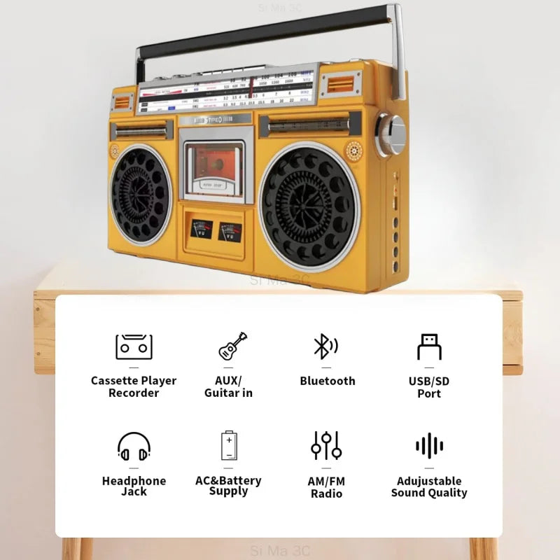 Classic Retro Cassette Stereo Recorder Player