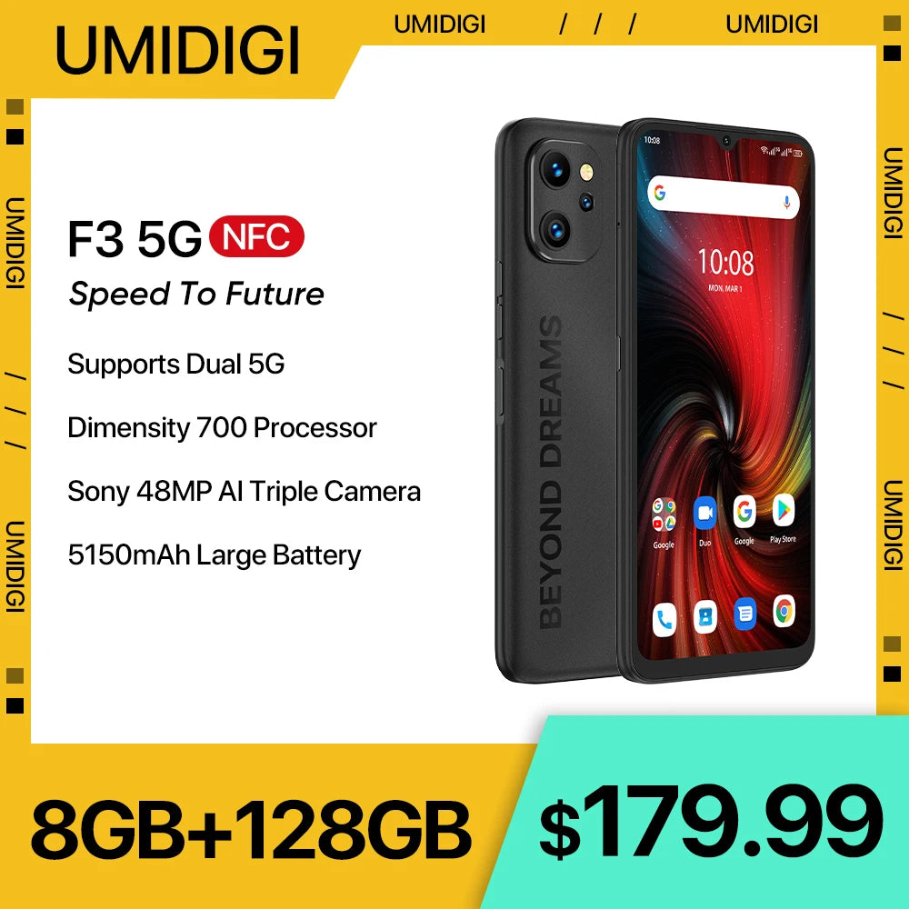 UMIDIGI F3 5G Phone, Android 12 Smartphone